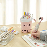 Telescopic Standing Pencil Case Cute Telescopic Pen Bag Pink