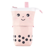 Telescopic Standing Pencil Case Cute Telescopic Pen Bag Pink