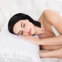 100% Mulberry Silk Night Cap Soft Sleeping Cap Hair Wrap Bonnet for Hair Care Black