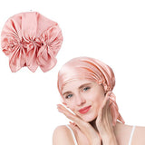 100% Mulberry Silk Night Cap Soft Sleeping Cap Hair Wrap Bonnet for Hair Care Pink