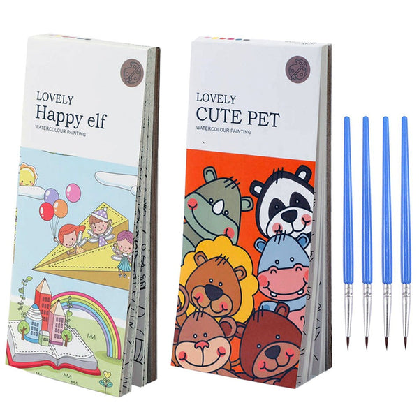 2Pcs Portable Children Watercolor Painting Book Style 4