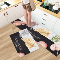 2Pcs Kitchen Floor Mat Non-Slip Doormat Home Decoration Doormat Black