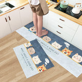 2Pcs Kitchen Floor Mat Non-Slip Doormat Home Decoration Doormat Blue