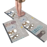 2Pcs Kitchen Floor Mat Non-Slip Doormat Home Decoration Doormat Grey