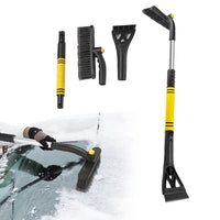 Snow Scraper with Extendable Snow Brush for Car Windshield Car Snow Removal Tool Yellow