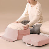 Compression Storage Bag Travel Packing Cube Seasonal Clothes Organizer Bag Pink