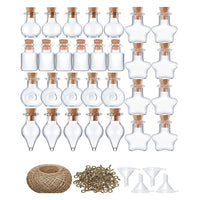 50 Pieces Mini Jars with Cork Stoppers Tiny Cork Glass Bottles Wishing Bottle Message Bottle DIY Decoration Style 2