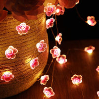 30LEDs Cherry Blossom String Lights Battery Operated String Lights Curtain Decorative Fairy Lights Home Decor