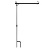 Garden Flag Stand Flag Pole Holder with Windproof Clip and Spring Stoppers