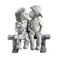 Kissing Couple Garden Statue Garden Home Decoration Ornament Crafts Gifts Sculpture Decoration Sitting on Bench