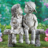 Kissing Couple Garden Statue Garden Home Decoration Ornament Crafts Gifts Sculpture Decoration Sitting on Bench