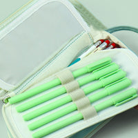 Zipper Pencil Case Pen Bag Organizer School Office Cosmetic Stationery Storage Green