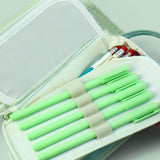 Zipper Pencil Case Pen Bag Organizer School Office Cosmetic Stationery Storage Green