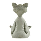 Happy Cat Figurine Meditation Yoga Ornament Home Garden Decoration Crafts Gifts Grey