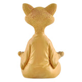 Happy Cat Figurine Meditation Yoga Ornament Home Garden Decoration Crafts Gifts Orange