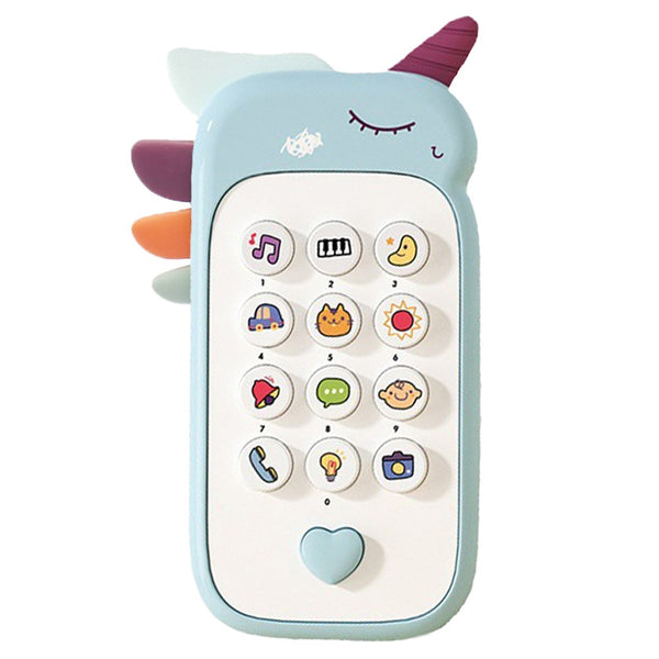 Baby Unicorn Toy Phone Pretend Phone Toy Musical Phone Toy Blue