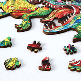 Wooden Puzzle Unique Irregular Dinosaur Jigsaw Puzzles