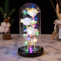 Artificial Rose Flowers with Lights Romantic Rose Gift-Multicolor Light