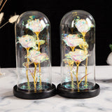 Artificial Rose Flowers with Lights Romantic Rose Gift-Multicolor Light