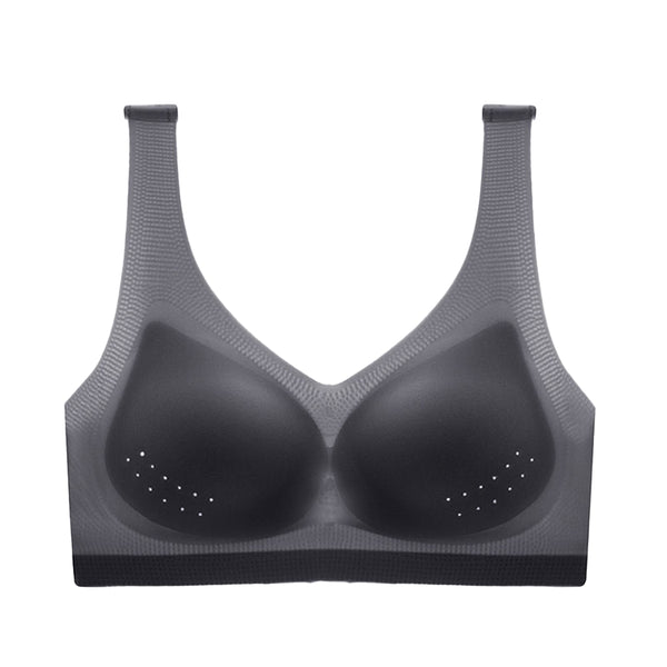 Ultra-thin Ice Silk Bra One-piece Seamless Bra Removable Bra Pad Sports Yoga Black