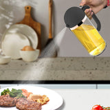 2-in-1 Oil Dispenser Oil Sprayer 550ml Oil Container with Scale for Cooking Kitchen Black