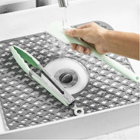 Silicone Sink Mat Kitchen Sink Protector Non-Slip Sink Grid Grate Sink Accessories Grey