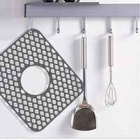 Silicone Sink Mat Kitchen Sink Protector Non-Slip Sink Grid Grate Sink Accessories Grey