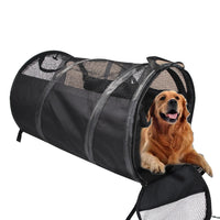 Travel Foldable Dogs Carrier Breathable Car Dog Cage Pet Tent Black