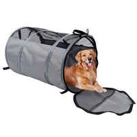 Travel Foldable Dogs Carrier Breathable Car Dog Cage Pet Tent Gray