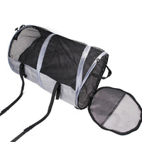 Travel Foldable Dogs Carrier Breathable Car Dog Cage Pet Tent Gray