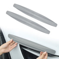 2pcs Universal Rubber Anticollision Car Corner Bumper Guard Protector Anti-Scratch Strips Sticker Grey