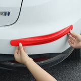 2pcs Universal Rubber Anticollision Car Corner Bumper Guard Protector Anti-Scratch Strips Sticker Red