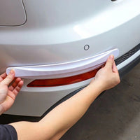 2pcs Universal Rubber Anticollision Car Corner Bumper Guard Protector Anti-Scratch Strips Sticker White