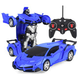 Remote Control Car Toy Transform Robot Toy Kids RC Car Blue