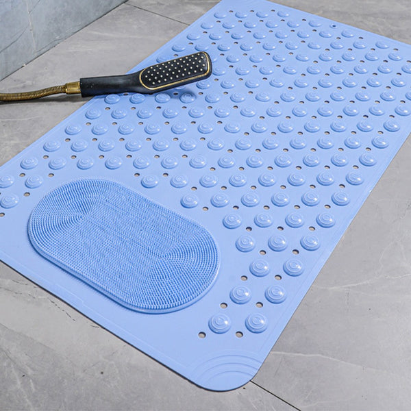 Bathtub Mat Non-Slip Shower Mat Bathroom Feet Massage Floor Mat Blue