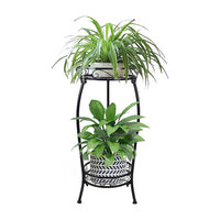 2-Tier Plant Stand Indoor Outdoor Flower Pot Stand Heavy Duty Plant Shelf Garden Plant Holder Support Rack