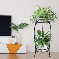 2-Tier Plant Stand Indoor Outdoor Flower Pot Stand Heavy Duty Plant Shelf Garden Plant Holder Support Rack