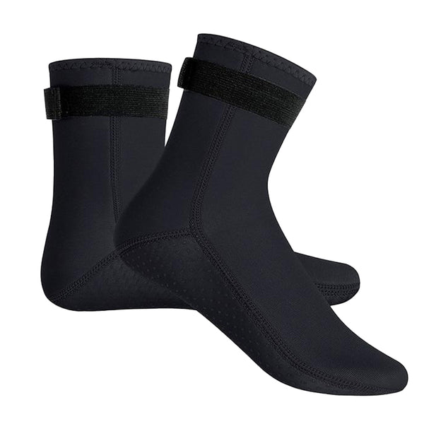 Pair of Wetsuit Socks 3mm Neoprene Diving Socks Thermal Anti-Slip Socks Water Booties for Swimming Water Sports Black