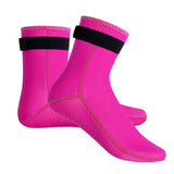 Pair of Wetsuit Socks 3mm Neoprene Diving Socks Thermal Anti-Slip Socks Water Booties for Swimming Water Sports Rose Red