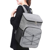 Water-resistant Insulated Cooling Backpack Picnic Camping Hiking Fishing Cooler Bag Gray