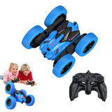 2.4Ghz Reversible RC Stunt Car Remote Control Toy Car with LED Lights Blue