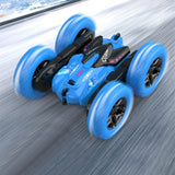 2.4Ghz Reversible RC Stunt Car Remote Control Toy Car with LED Lights Blue