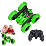 2.4Ghz Reversible RC Stunt Car Remote Control Toy Car with LED Lights Green