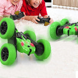 2.4Ghz Reversible RC Stunt Car Remote Control Toy Car with LED Lights Green