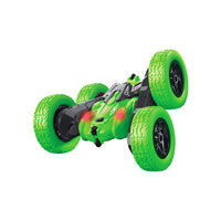 2.4Ghz Reversible RC Stunt Car Remote Control Toy Car with LED Lights Green