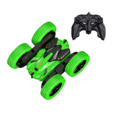 2.4Ghz Reversible RC Stunt Car Remote Control Toy Car with LED Lights Green