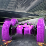 2.4Ghz Reversible RC Stunt Car Remote Control Toy Car with LED Lights Purple