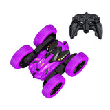 2.4Ghz Reversible RC Stunt Car Remote Control Toy Car with LED Lights Purple