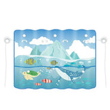 Car Rear Window Sun Shade for Baby Car Window Curtain with Net Pocket Blue