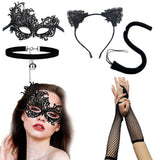 Black Cat Costume Set for Women Halloween Decoration Phoenix Style